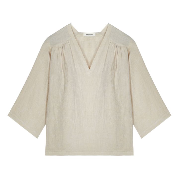 Blusa de lino Olaria | Crudo- Imagen del producto n°0