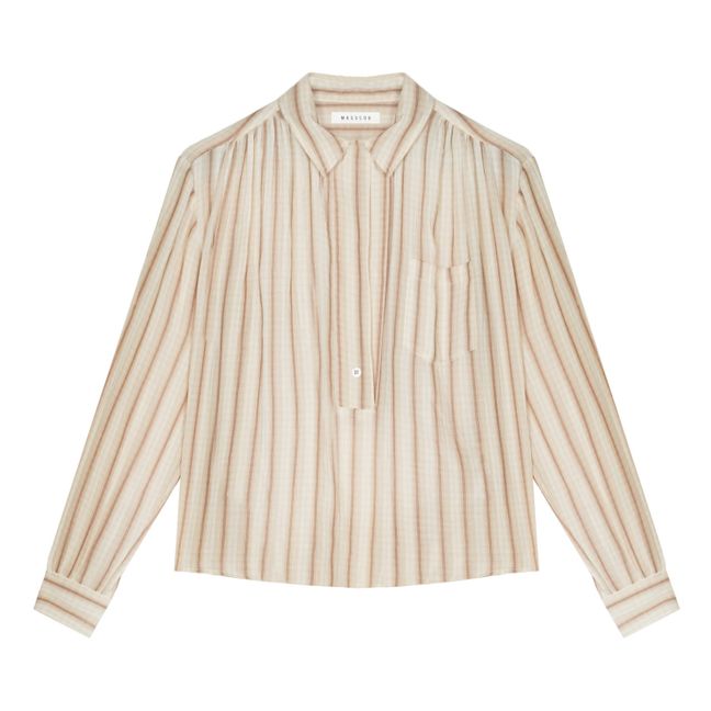 Alen Striped Shirt | Beige