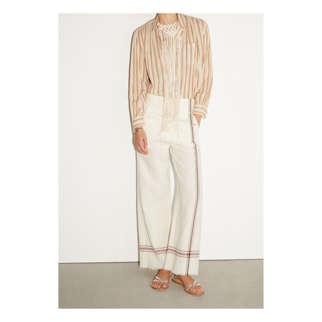 Alen Striped Shirt | Beige