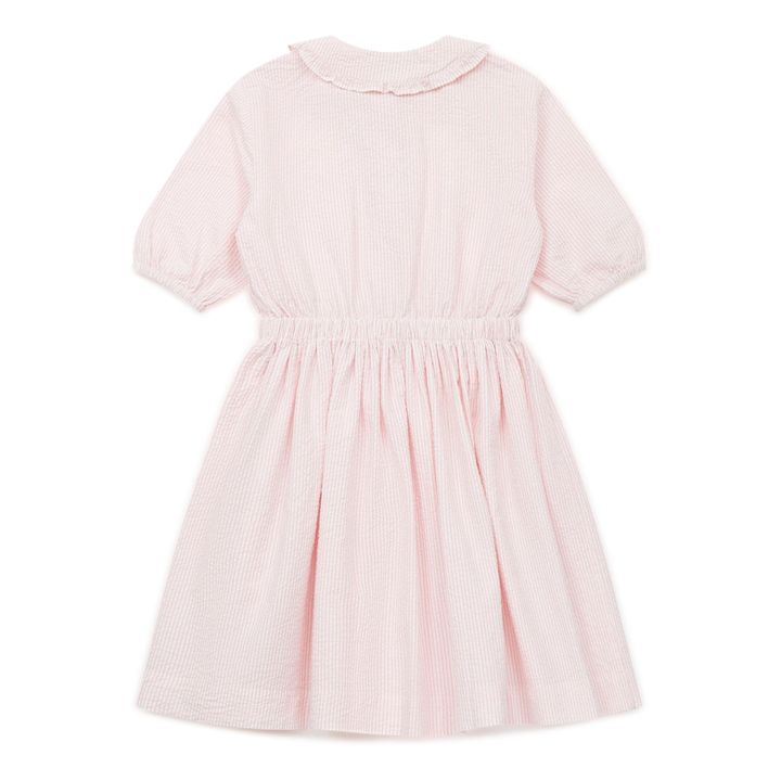 Georgia Striped Seersucker Dress | Pale pink- Product image n°3
