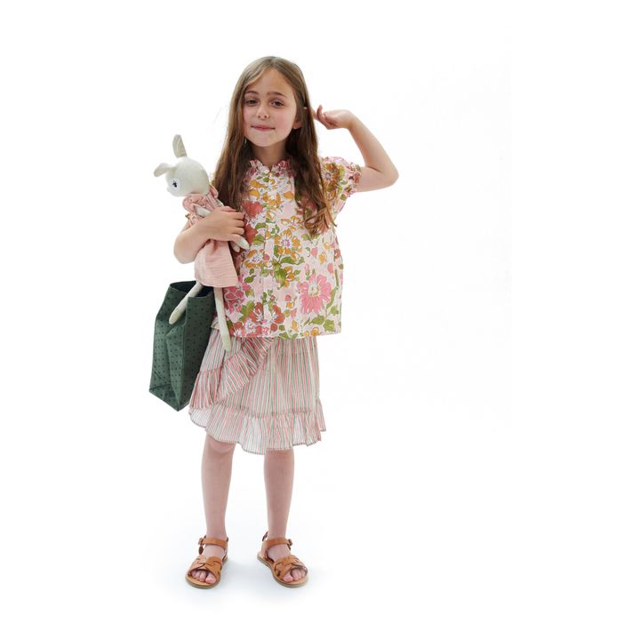 Jupe Rayée Volants Bailey | Rose- Image produit n°1