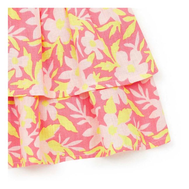 Jupe Fleurie Volants Bali | Rose