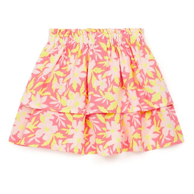 Gonna a fiori con volant Bali | Rosa