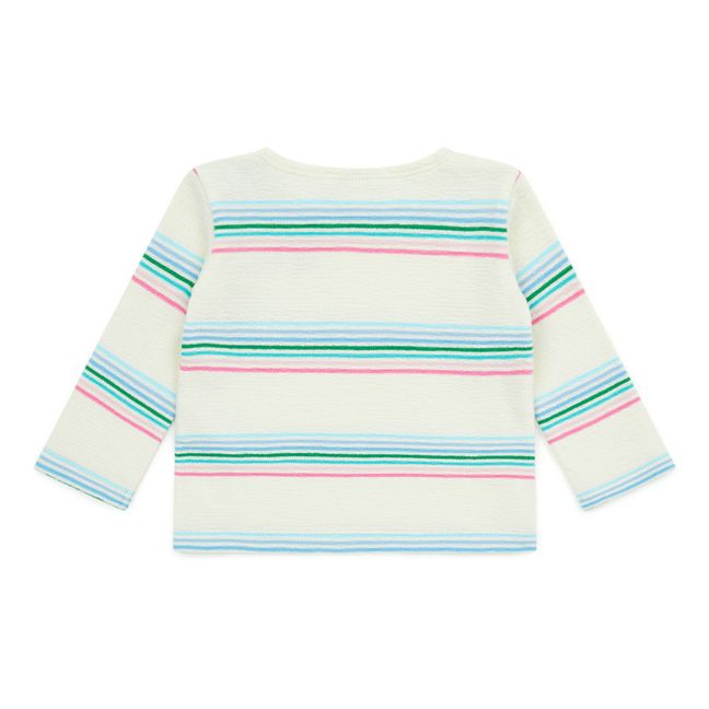 Rainbow Organic Cotton Lightweight Sweater | Ecru