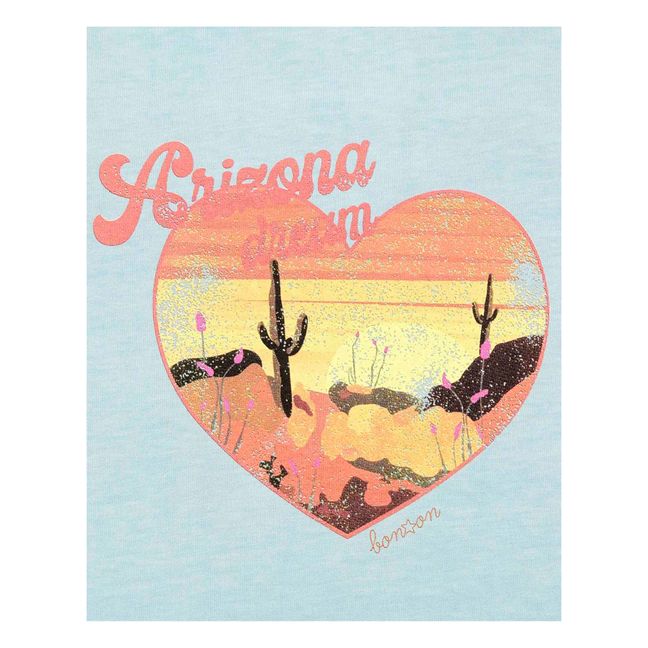 Camiseta de algodón orgánico Arizona | Azul Gris