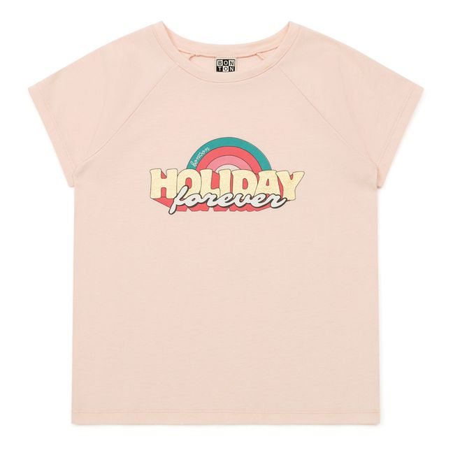 Camiseta de algodón orgñanico Holiday | Rosa Palo