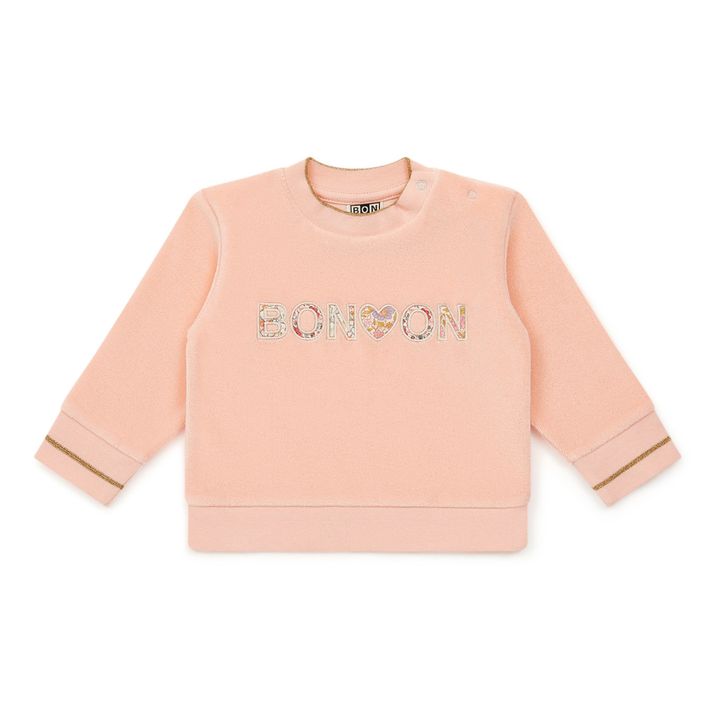 Liberty Velvet Teddy Sweater | Pale pink- Product image n°0