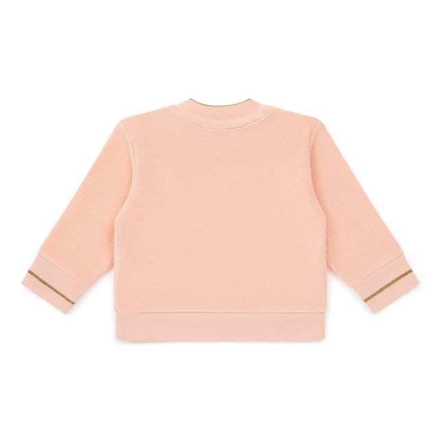 Liberty Velvet Teddy Sweater | Pale pink