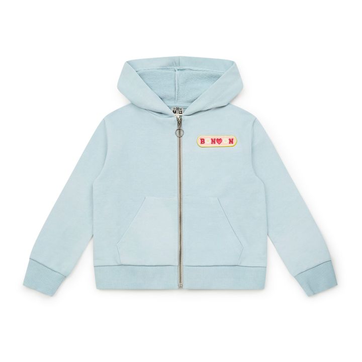 Organic Cotton Zip-Up Hooded Sweatshirt | Graublau- Produktbild Nr. 0
