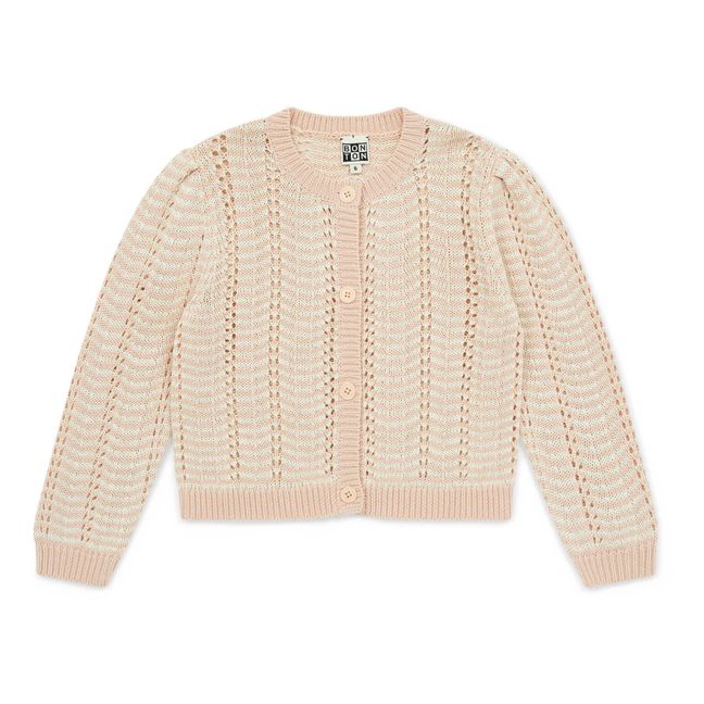 Cardigan Lurex Ajouré Tiffany | Rose pâle