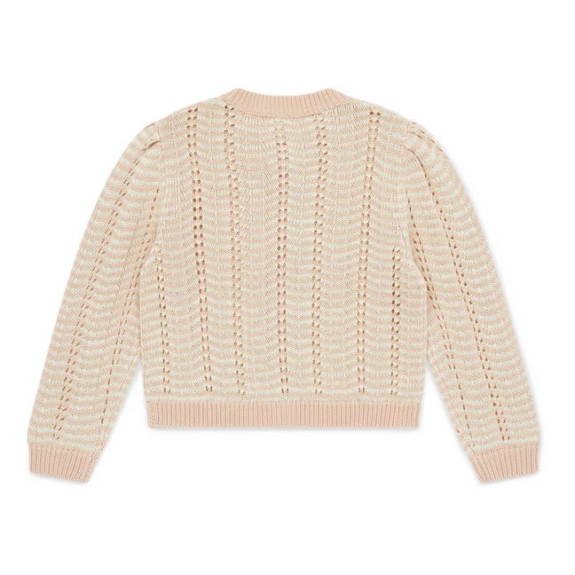 Cardigan Lurex Ajouré Tiffany | Rose pâle