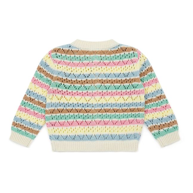 Cardigan Rayé | Ecru