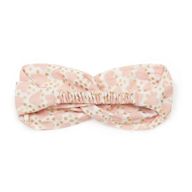 Hearts Organic Cotton Fabric Headband | Pale pink