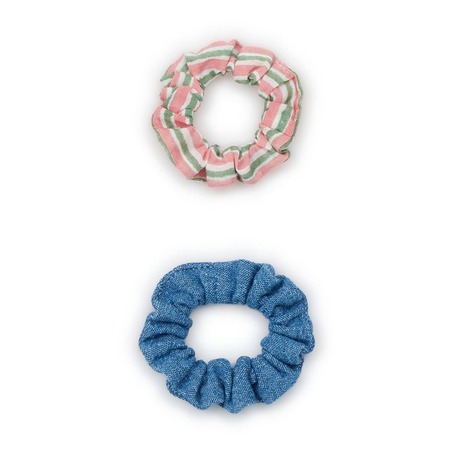 Set of 2 Scrunchies | Denim blue