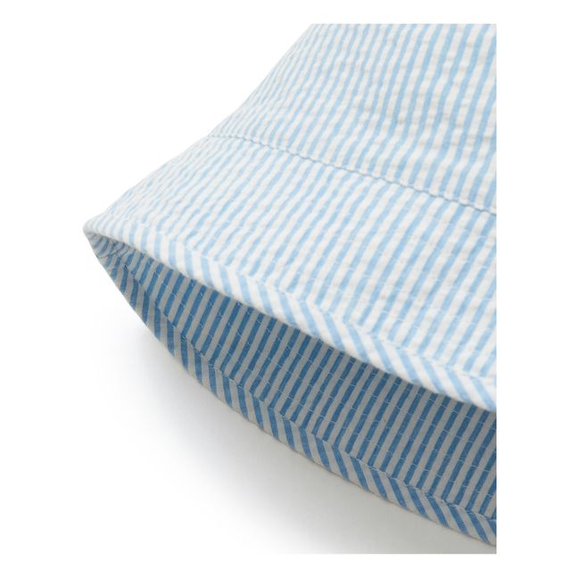 Chapeau Seersucker Ascot | Bleu ciel