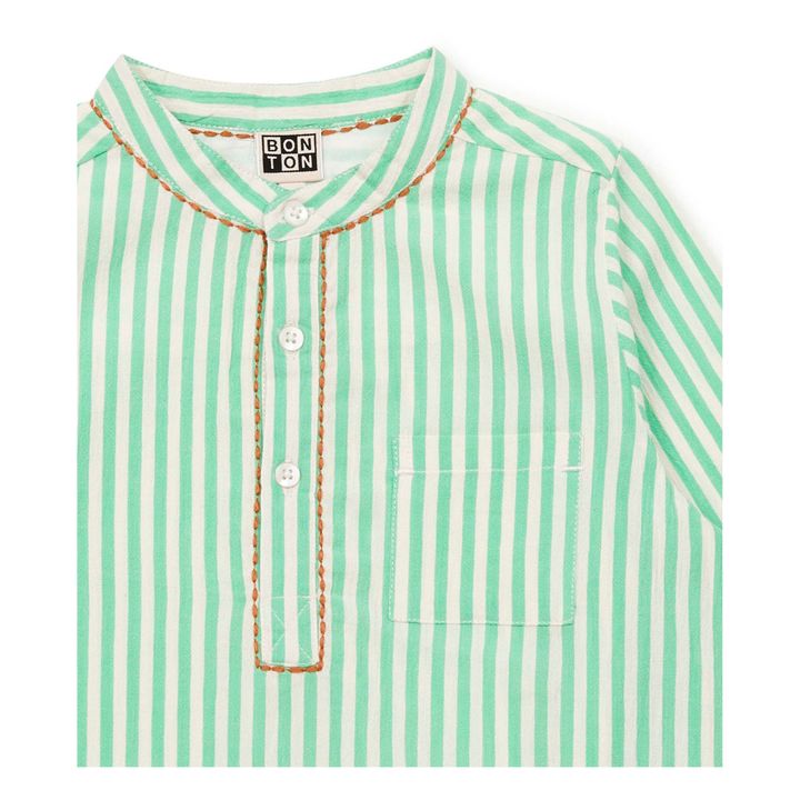 Edgar Striped Kurta Shirt | Green- Product image n°2