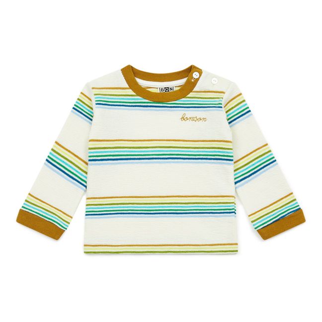 Striped Organic Cotton Lightweight Sweater | Seidenfarben