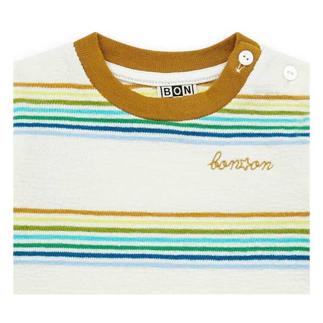 Sweat Léger Coton Bio Rayé | Ecru