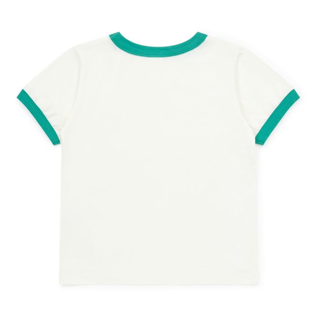 Camiseta de algodón ecológico con estampado de plantas | Crudo