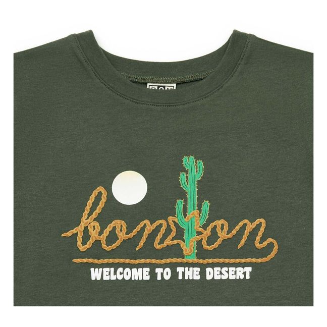 Camiseta de algodón ecológico Welcome | Verde Kaki