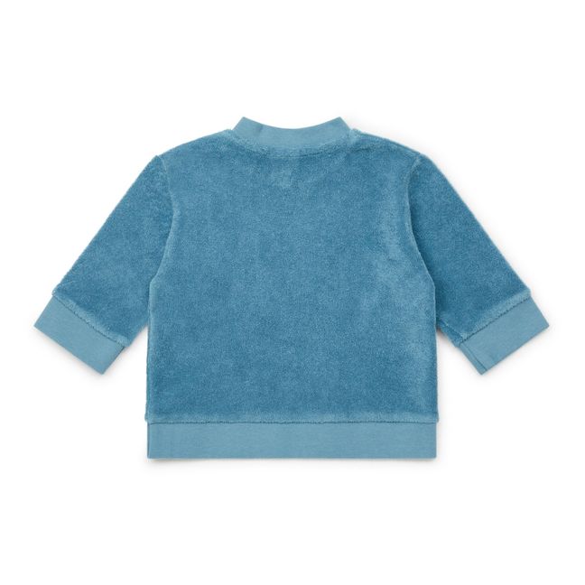 Sweatshirt Frottee aus Bio-Baumwolle mit Schleife | Blau