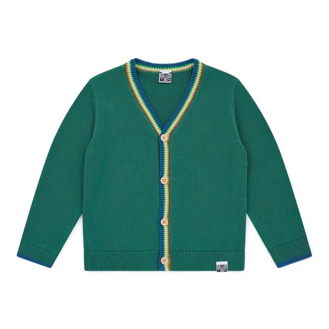 Strickjacke Bio-Baumwolle | Dunkelgrün