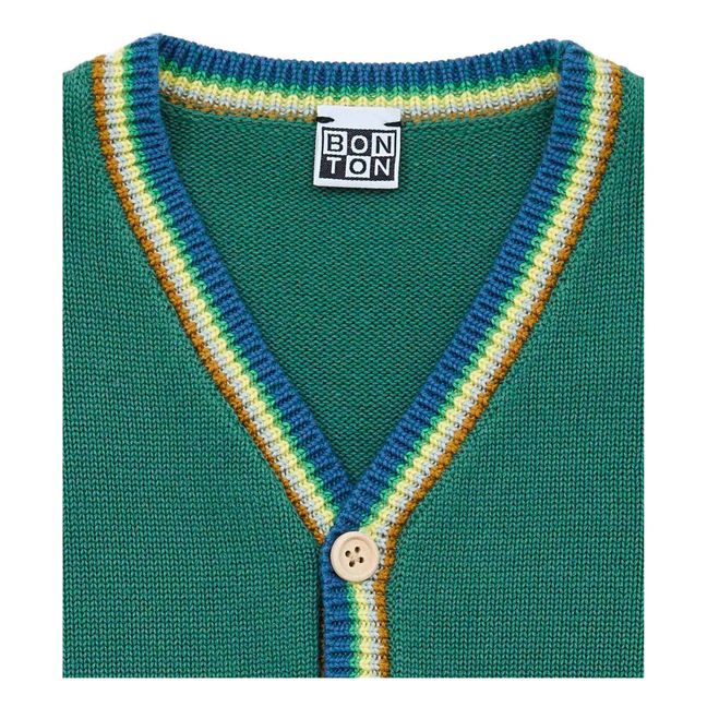 Cardigan Coton Bio | Vert foncé