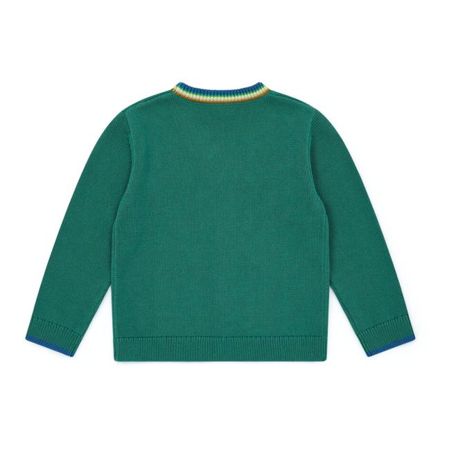 Strickjacke Bio-Baumwolle | Dunkelgrün