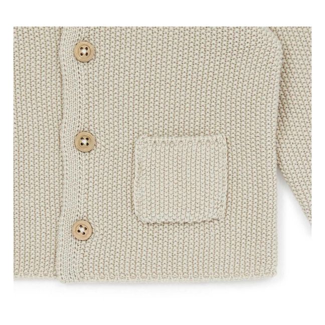 Cardigan Coton Bio Poche | Beige