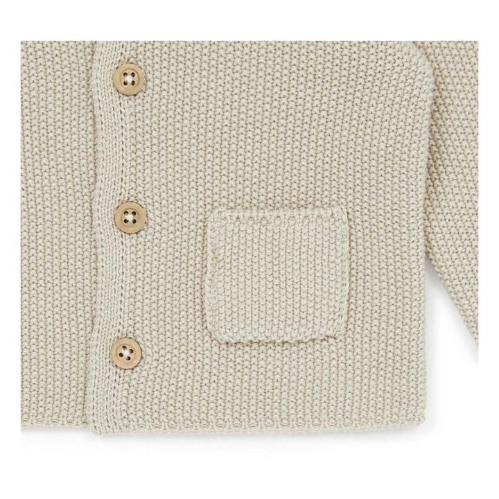Strickjacke aus Bio-Baumwolle mit Taschen | Beige- Produktbild Nr. 1