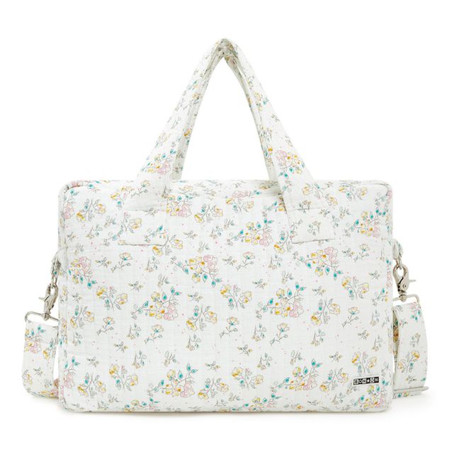 Bolso cambiador de flores | Crudo