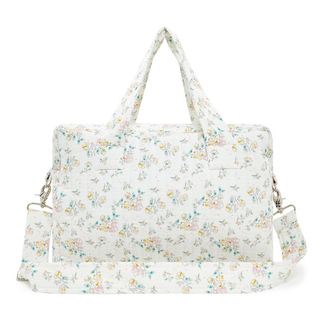 Bolso cambiador de flores | Crudo