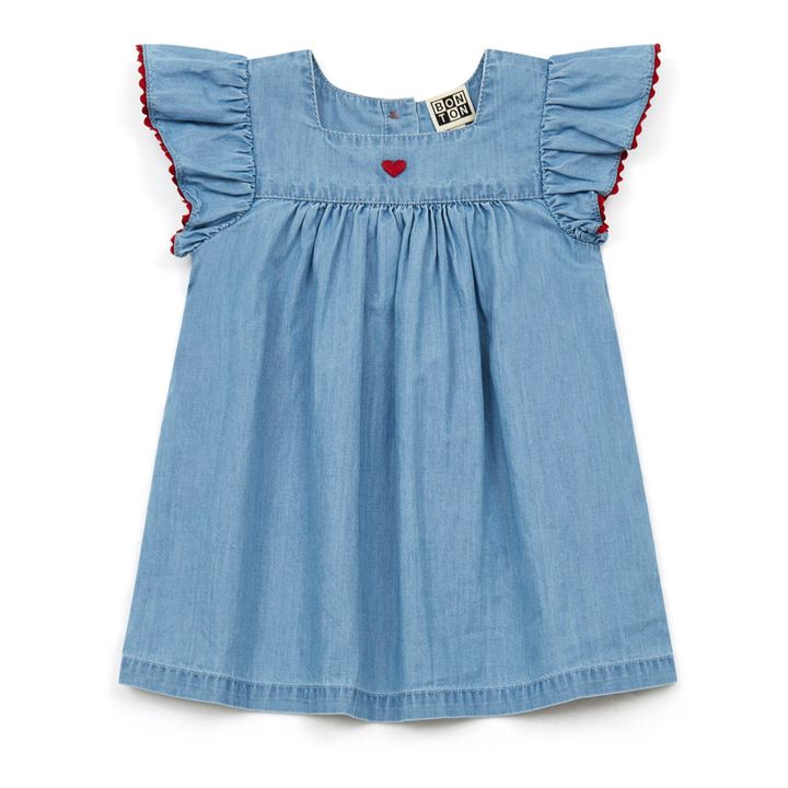 Nopnop Denim Dress | Denim blue- Product image n°0