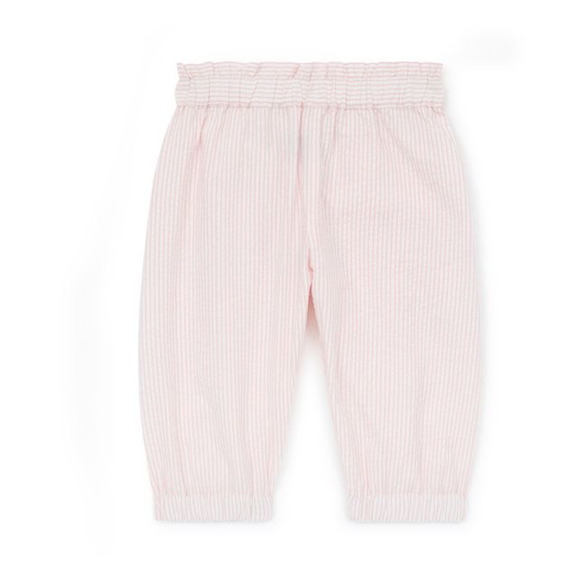 Biscott Seersucker Harem Pants | Pale pink