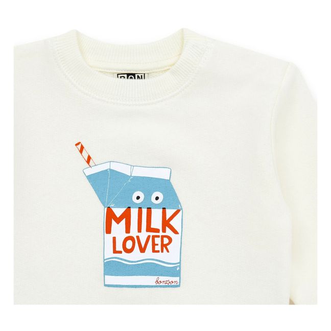 Sweatshirt aus Bio-Baumwolle Milk | Seidenfarben