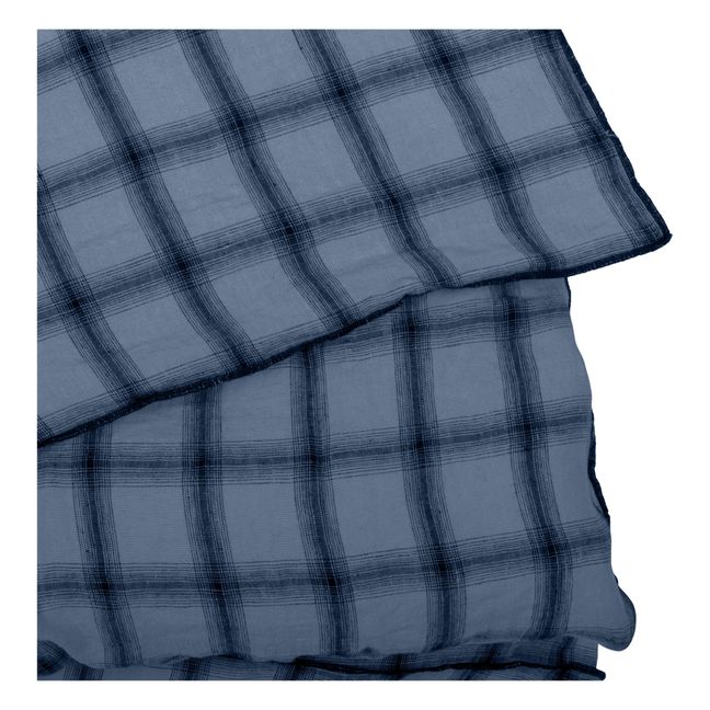 Highland Washed Linen Duvet Cover | Midnight blue