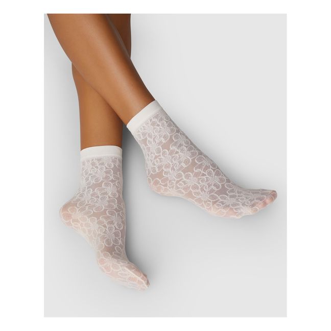 Maja Flower Socks | Elfenbeinfarben