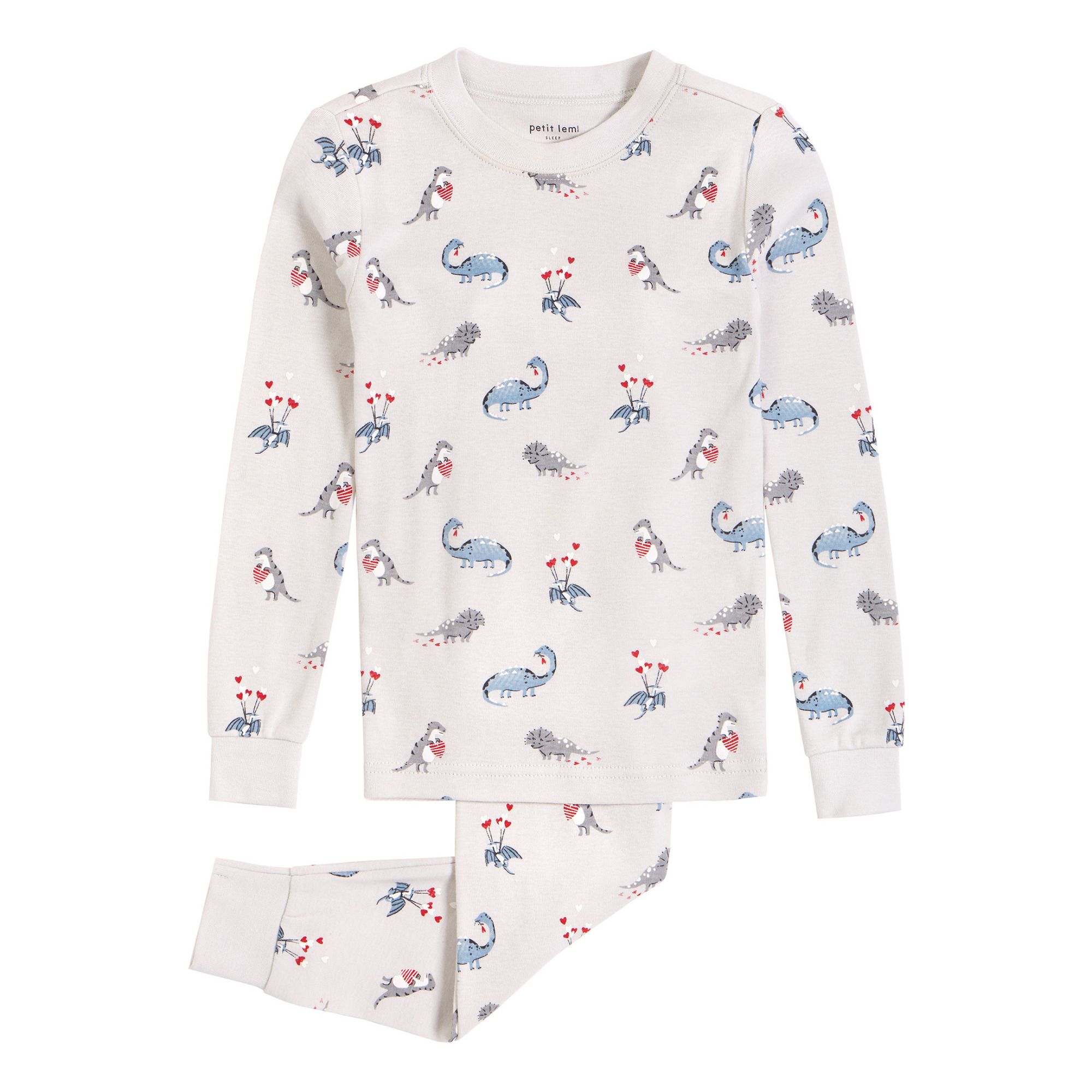 Organic Cotton Dinosaur Pyjamas | Grey- Product image n°0