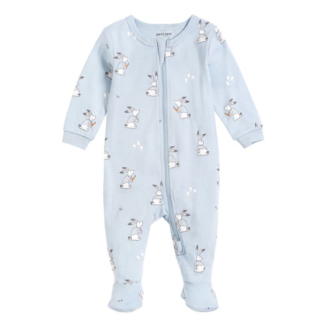 Pyjama Une Pièce Coton Bio Lapins | Azul Cielo