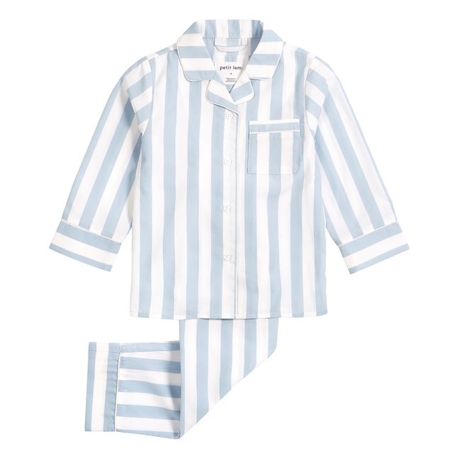 Pyjama Polyester Recyclé Rayé | Bleu ciel