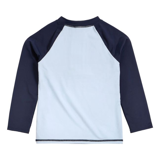 Camiseta de nailon reciclado con protección, con estampado de submarino | Azul Marino