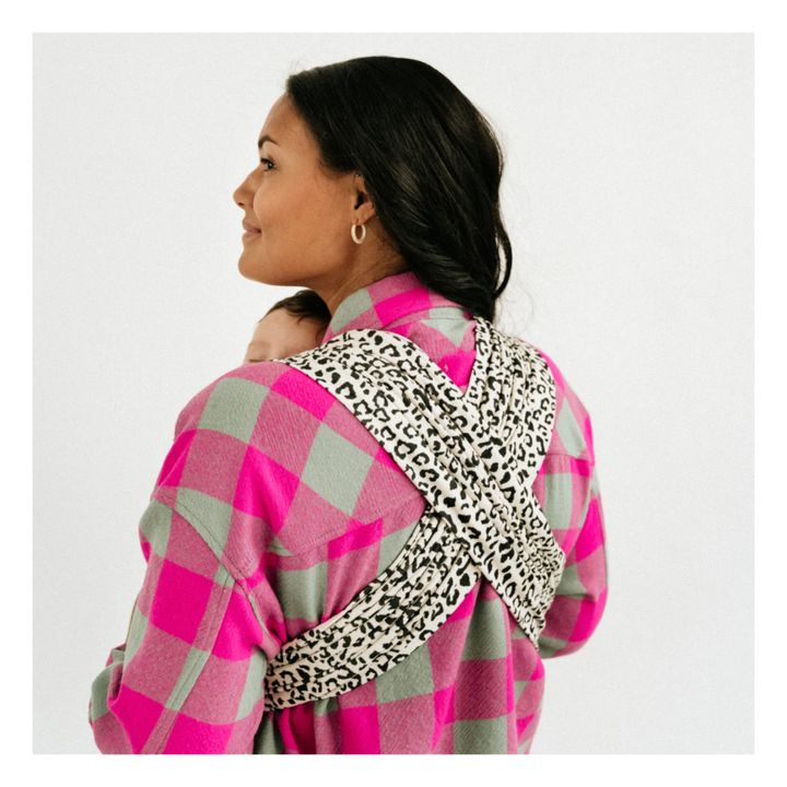 Leopard Print Organic Cotton Baby Carrier | Blanco- Imagen del producto n°6