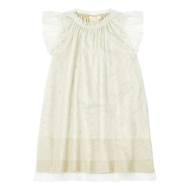 Vestido de tul con lentejuelas | Beige