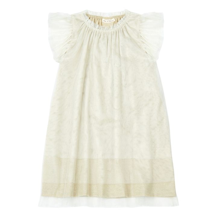 Sparkly Tulle Dress | Beige- Product image n°0