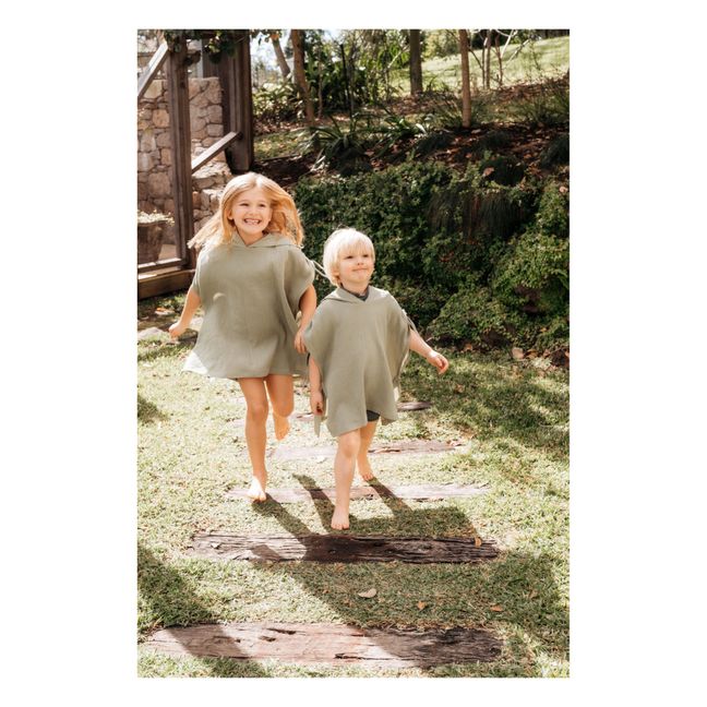 Poncho Gaze aus Baumwolle Lepos | Salbei