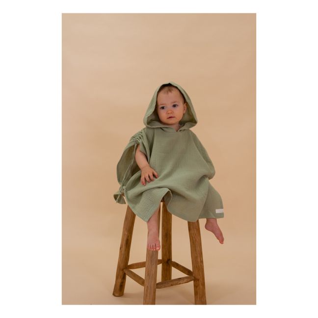 Poncho Gaze aus Baumwolle Lepos | Salbei