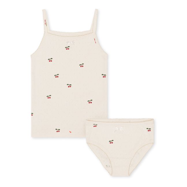 Conjunto de camiseta y culotte de algodón orgánico Minnie | Crudo