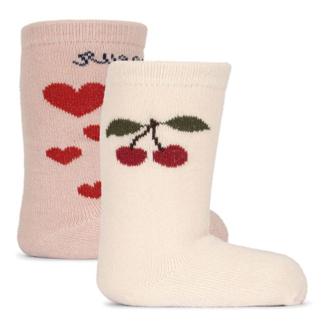Jacquard Socks - Set of 2 | Pink