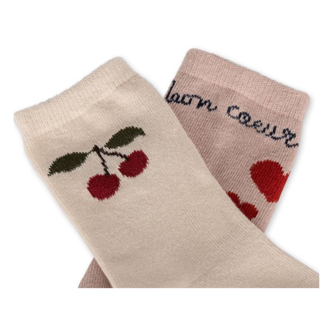 2er Set Socken Jacquard | Rosa