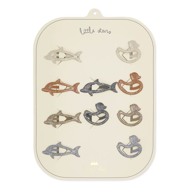 Lot 10 Barrettes Animaux | Beige